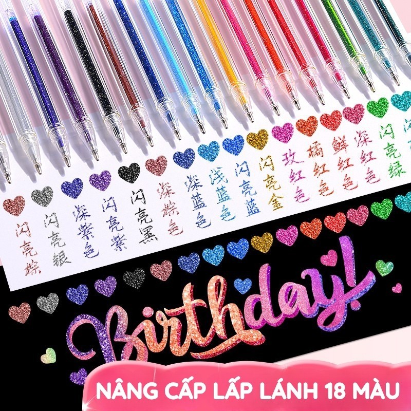 48 Chiếc Shinning Lấp Lánh Tô Màu Doodling Bút Lấp Lánh Kim Loại Nhiều Màu Sắc Gel Bút Đánh Dấu