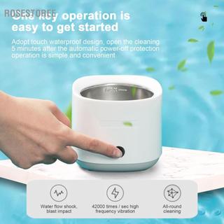 Rosestoree Máy làm sạch răng giả siêu âm Niềng răng vô hình Máy làm sạch chỉnh nha Trực quan hóa nắp mở Thời gian thông minh Đa đối tượng Rung tần số cao 42000HZ Lớp lót bằng thép không gỉ 304
