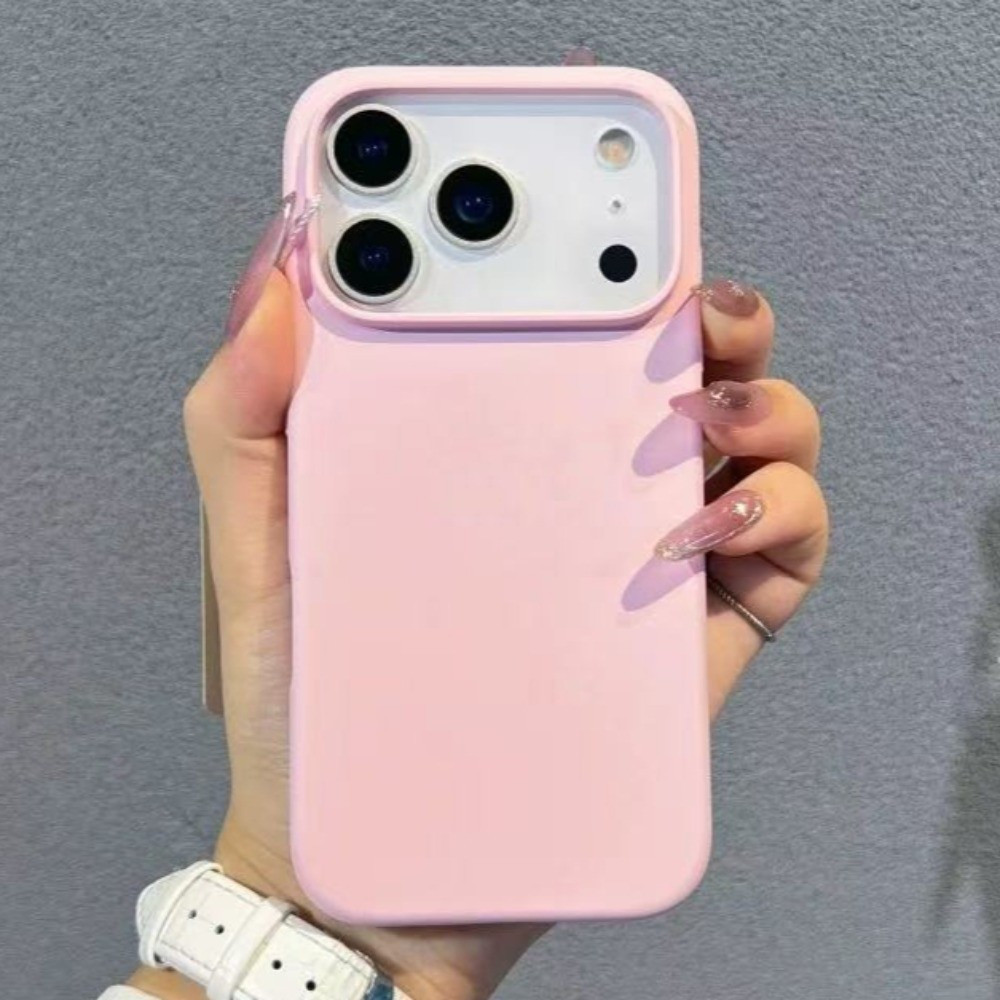 Ốp điện thoại thông minh Silicon màu đỏ cho iPhone 17 Pro Max 17Air 16 15 14 13 12 11 Vỏ bảo vệ chống sốc
