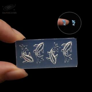 [hatheaven] 3D Silicone Mềm Móng Tay Đại Dương Nàng Tiên Cá Mẫu Móng Tay Nghệ Thuật Trái Tim Khuôn Cá Vàng Koi Khắc Mẫu Hoạt Hình Cho Móng Tay DIY Phụ Kiện Đẹp