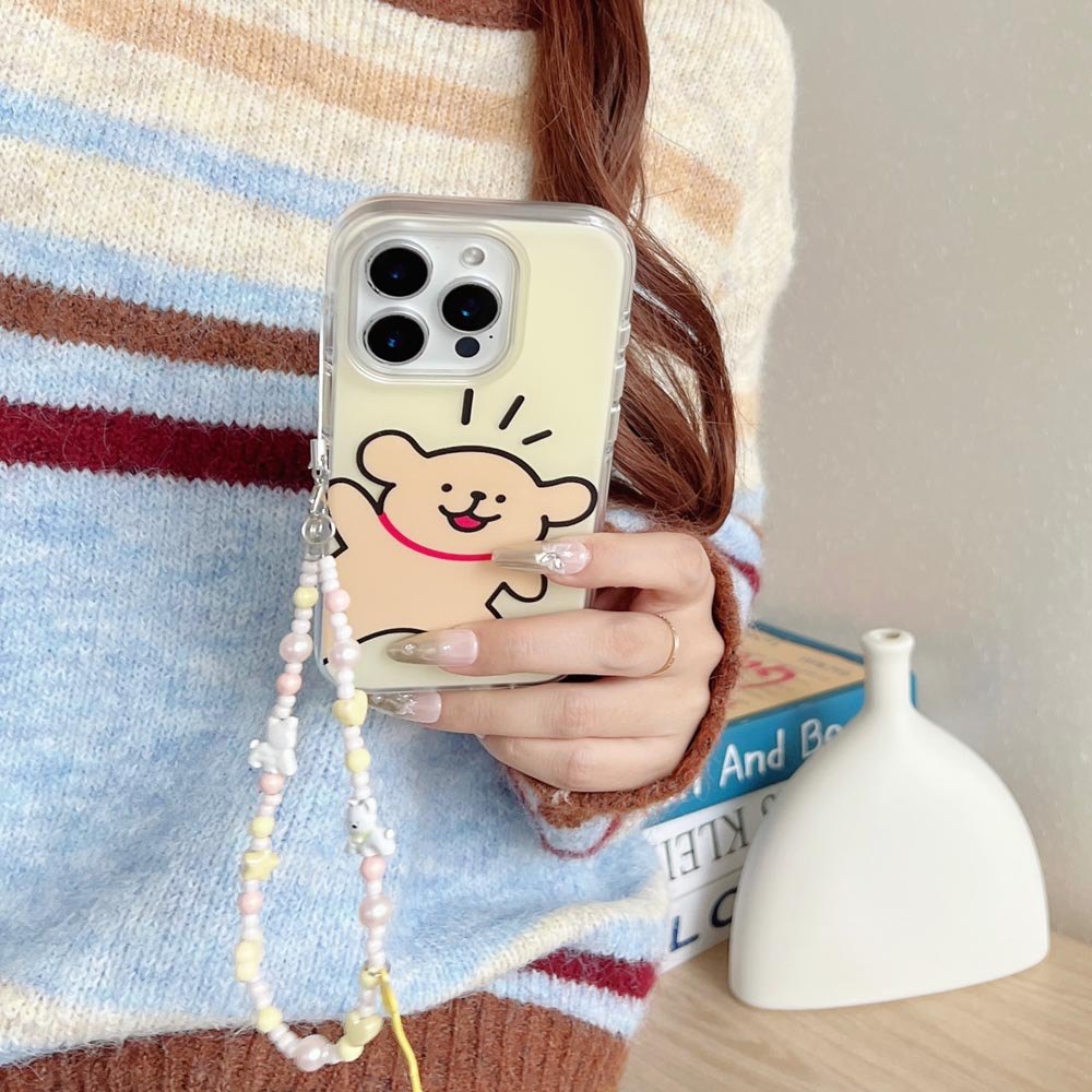 Ốp Lưng Cứng Tương Thích Với iPhone 13 14 14Pro 14ProMax 15 15Pro 15ProMax 16 16Pro 16ProMax 17 17Pro 17ProMax Matte Line Puppy Pattern Case