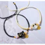 Cặp Đôi Lãng Mạn Dây Dệt Vòng Tay Mèo Đen Trắng Ghép Đôi Thiết Kế Vòng Tay Handmade Cho Người Yêu Quà Tặng Tiếp Liệu