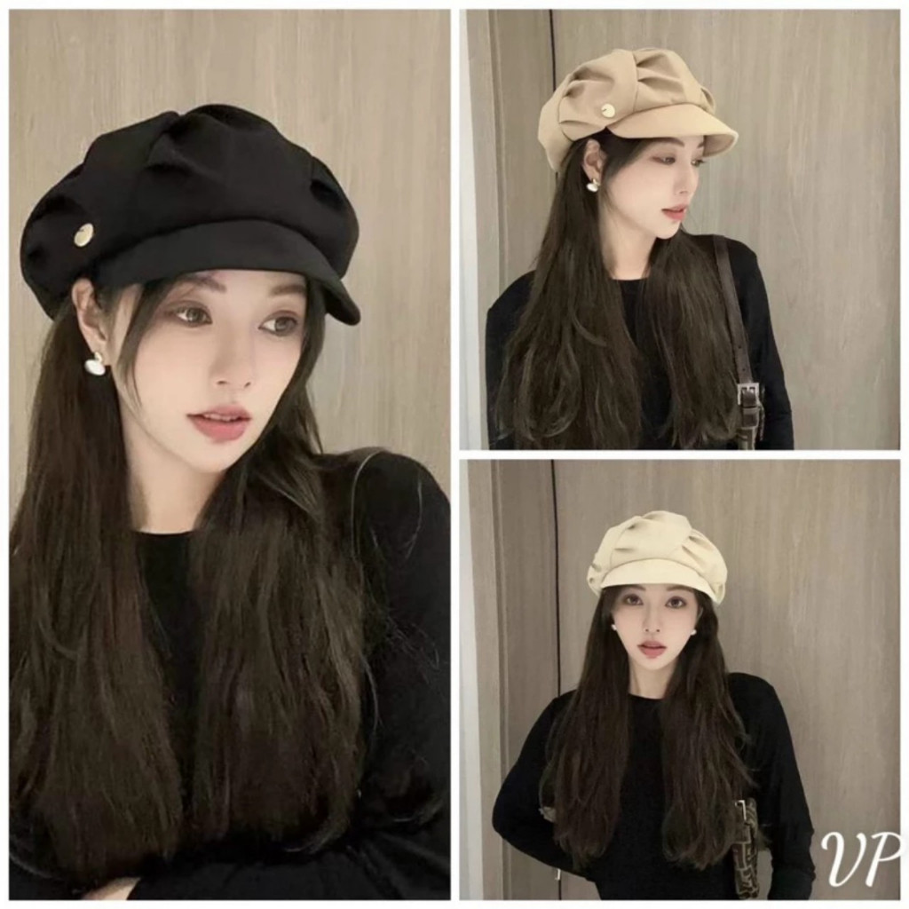 Mũ Nồi Xếp Ly,Mũ Beret Cho Nữ Phong Cách Hàn Quốc Trẻ Trung TL001
