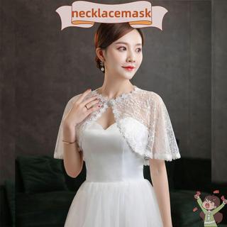 NECKLACEMASK Dạ Hội Prom Cape Thanh Lịch Khăn choàng vải tuyn Cô Dâu Quấn Áo choàng mềm Áo choàng cưới