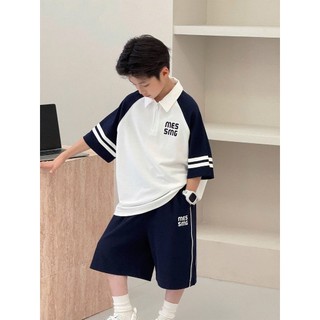 Bộ quần áo bé trai 18-52kg mẫu MESMG. Thiết kế cổ polo cá tính, chất liệu đẹp, thoáng mát. NL14