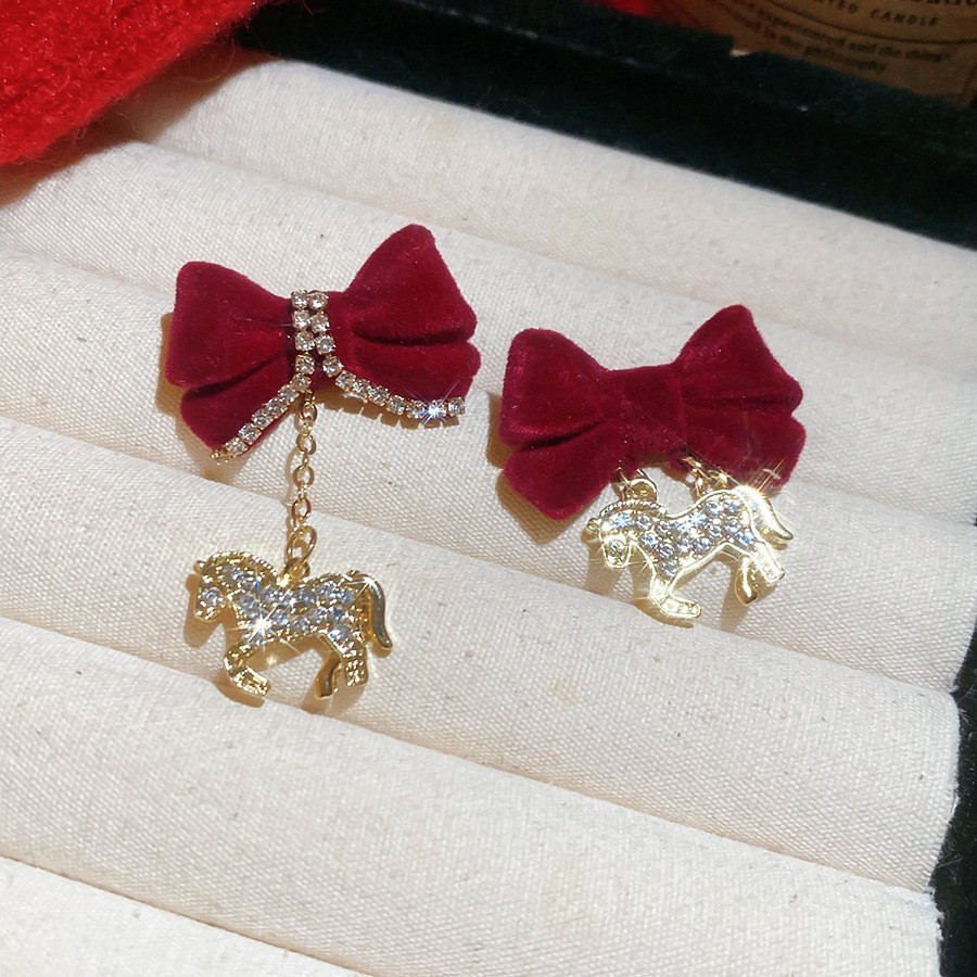 Bông Tai Xô Pony Ngọc Trai Vàng Thật Mạ Điện Bạc Kim Đổ, Thiết Kế Ánh Sáng Sang Trọng