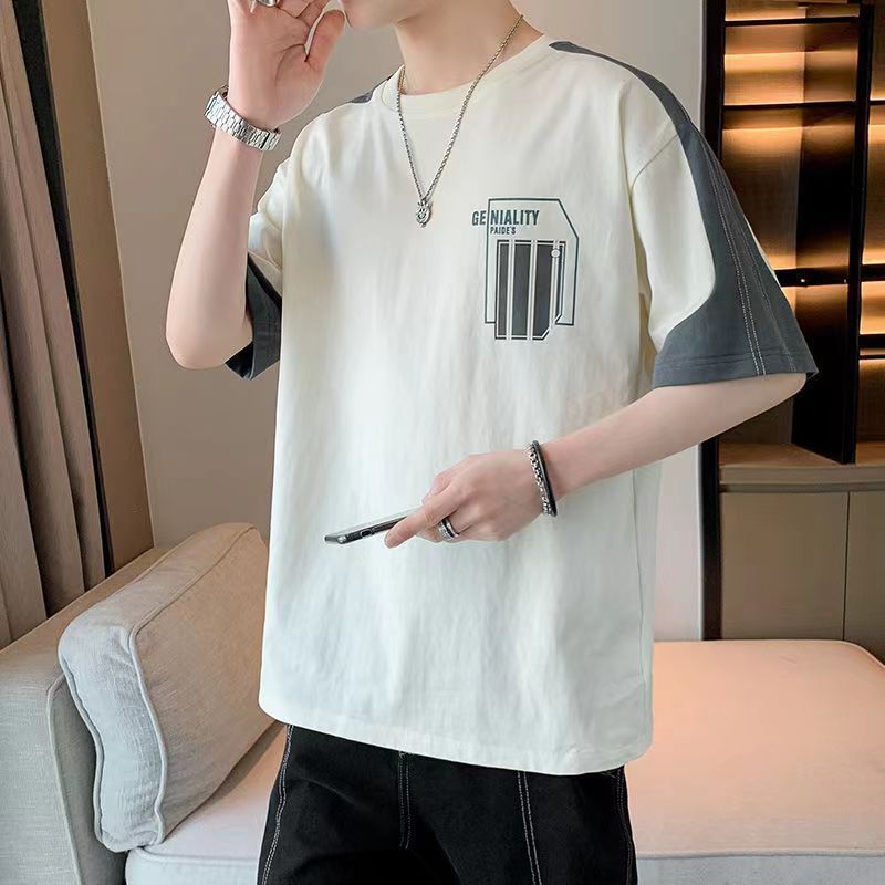 Áo thun nam ngắn tay, mùa hè 2026 thương hiệu hợp thời trang mới, quần áo nam nửa tay lụa băng dáng rộng