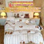 Bộ Chăn ga 4 món chất liệu cotton đũi thoáng mát kèm họa tiết cappybara dễ thương cho bé Memminbedding