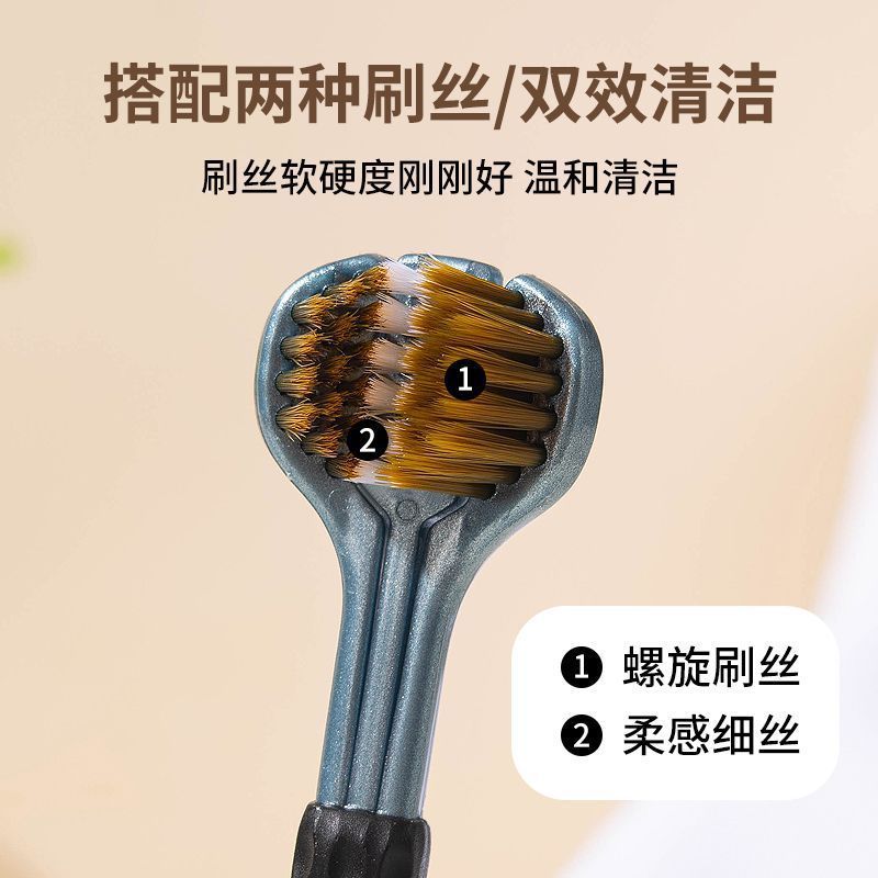 Bàn chải đánh răng ba mặt 36 độ Người lớn Bé trai Bé gái Trẻ em Bàn chải đánh răng 3d Tất cả các vòng Bọc bàn chải kẽ răng Không góc chết L