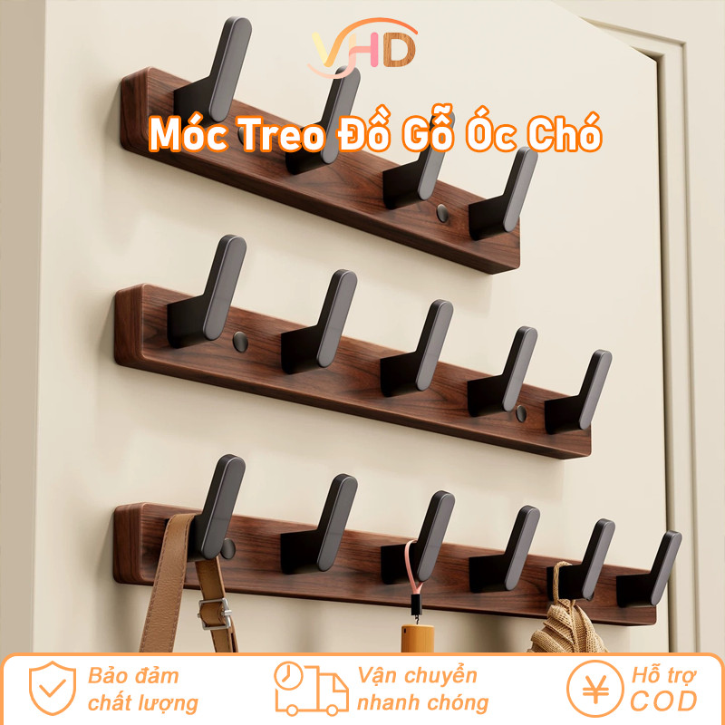 Móc Treo Đồ Bằng Gỗ Óc Chó - Thiết Kế Sang Trọng, Lắp Đặt Linh Hoạt  Chịu Lực Tốt, Đa Năng Cho Treo Áo, Mũ, Khăn
