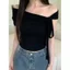 Áo trễ vai nữ KÈM DÂY cộc tay thun cotton mềm mịn Z24 justdun