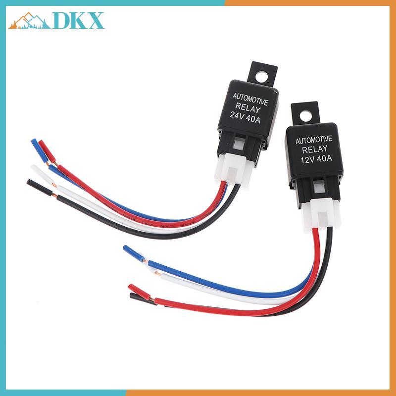 Rơle ô tô ô tô DKX 12V / 24V 40A 4 chân SPST Loại tiếp xúc cho đèn nhấp nháy Đèn sương mù Báo động ô tô và hơn thế nữa.
