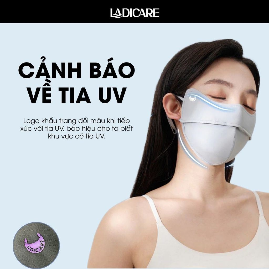 [Combo 3 Chiếc] Khẩu trang UV-Proof UniCare chính hãng, vải lụa băng mềm mịn, chống nắng, chống UV 99%