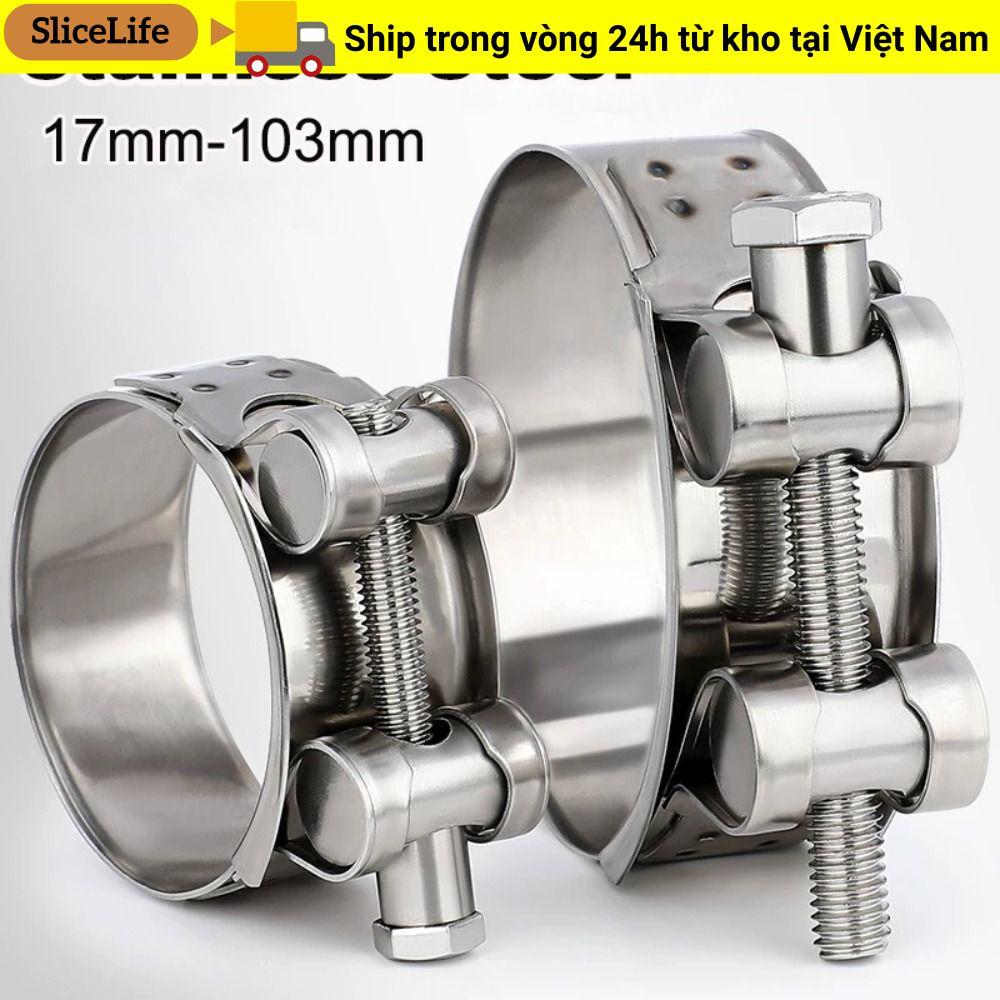 SLICELLIFE 1 Dụng cụ sửa chữa ống xả mạnh mẽ bằng thép không gỉ Kẹp ống kín