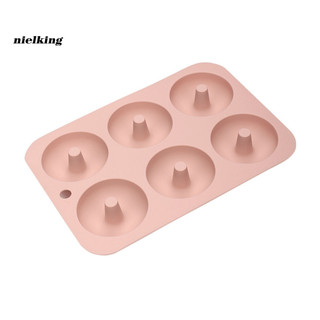 Chảo Nướng Khuôn Silicon 6 Khoang Chống Dính, Chịu Nhiệt, Không Độc Hại, Dễ Dọn Cho Muffins, Bagels, Donut