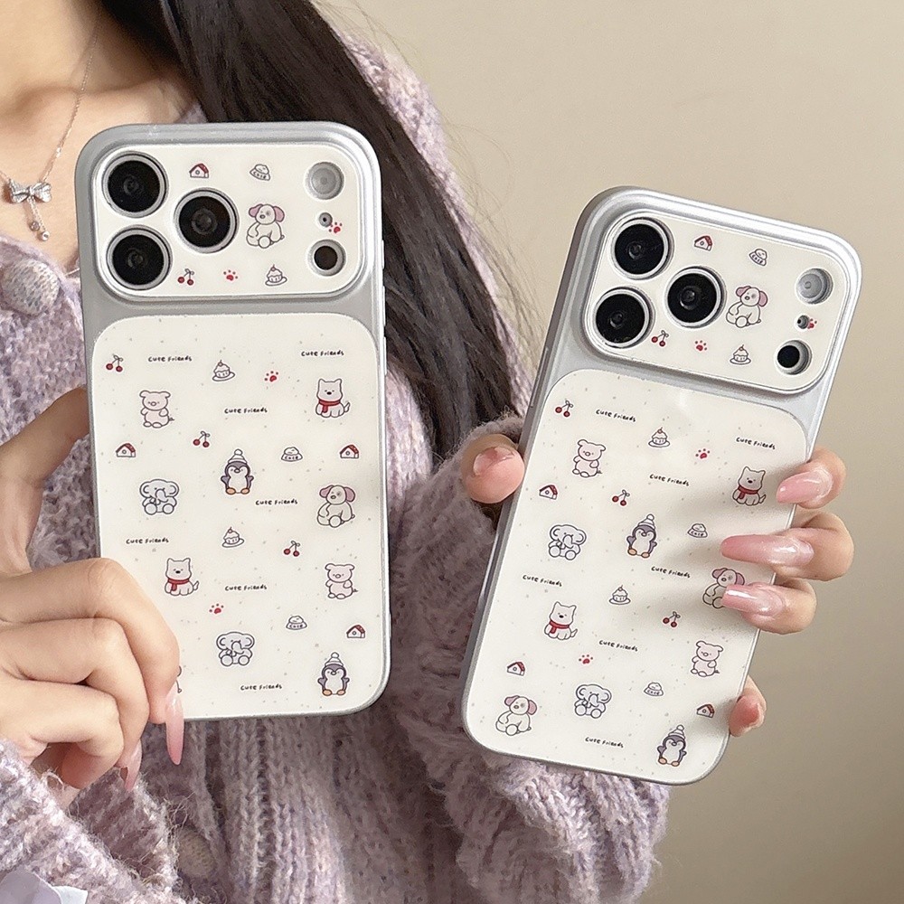 Ốp điện thoại mạ chó Penguin cho iPhone 17 Pro Max 16 15 14 Vỏ bảo vệ chống sốc