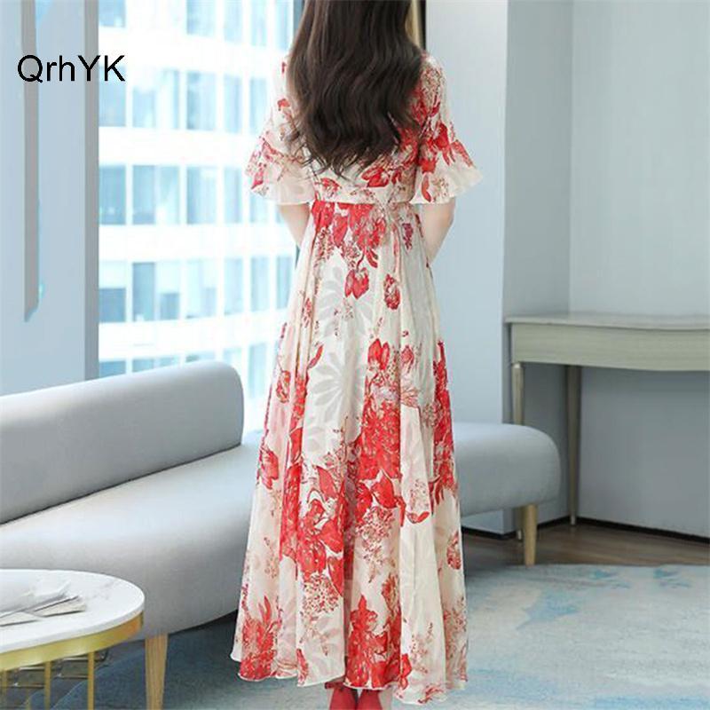 Đầm maxi voan hoa thanh lịch, vừa vặn nhiều kích thước, ideal cho bãi biển