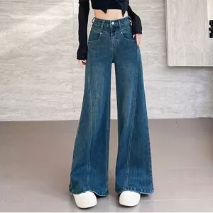 Quần Jean Ống Rộng Dáng Rộng Phong Cách Retro Mới, Lưng Cao, Thon Gọn Chiếc Quần