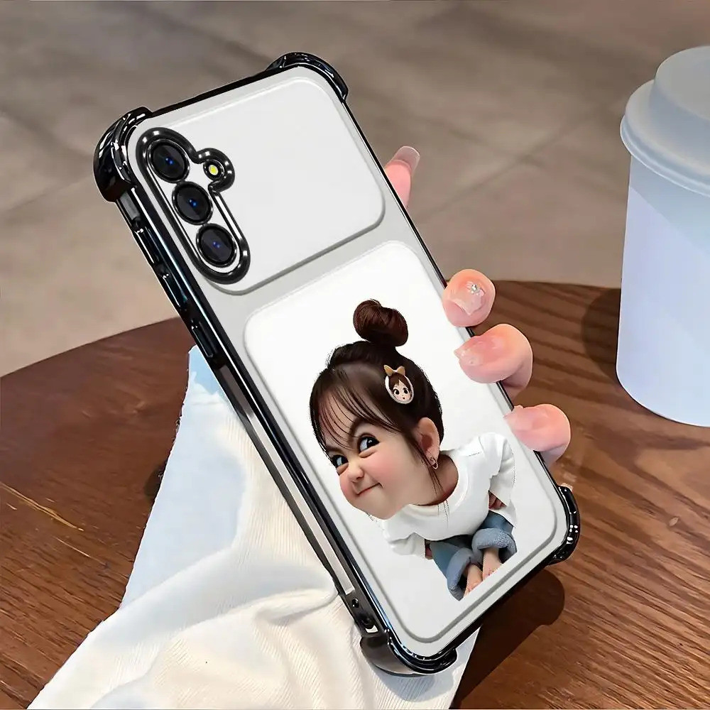 Ốp điện thoại di động tương thích với [Galaxy A15 5g], có thiết kế bé gái dễ thương, chất liệu TPU trong suốt đơn giản mới, giá cả phải chăng, chống rơi, chống trượt, fi