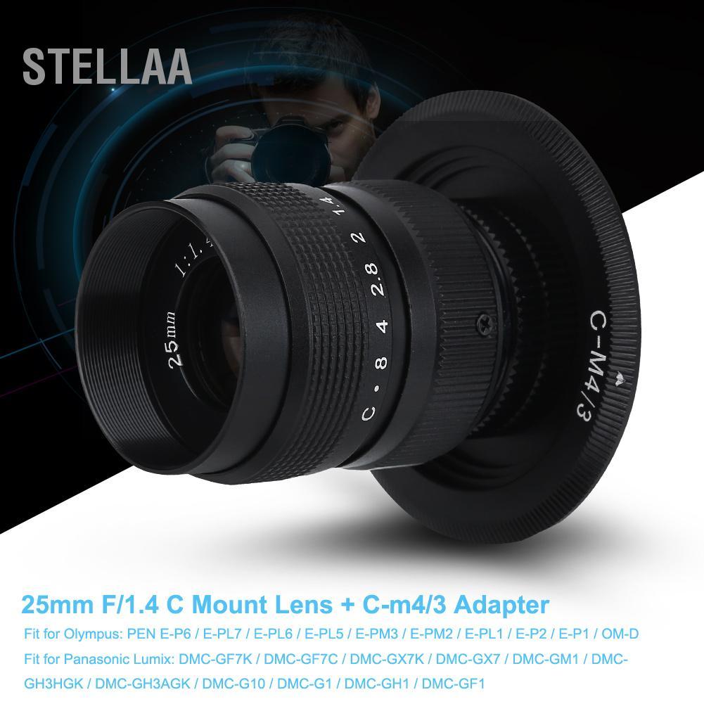 Stellaa Bộ ống kính máy ảnh stellaa Pbzydu 25 mm F/1.4 + C-m4/3 Vòng macro cho EPL5 EPM3 EPL7 OM-D