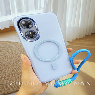 Thích hợp cho Ốp điện thoại OPPO A17 A17K A97 5G Vỏ mềm mờ nhiều màu sắc có dây đeo tay 0036