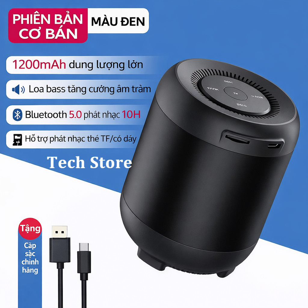 𝐓𝐞𝐜𝐡 𝐒𝐭𝐨𝐫𝐞 Loa Bluetooth Q33 Mini Không Dây HiFi Siêu Bass Bluetooth 5.0 Hỗ Trợ Thẻ Nhớ 32GB