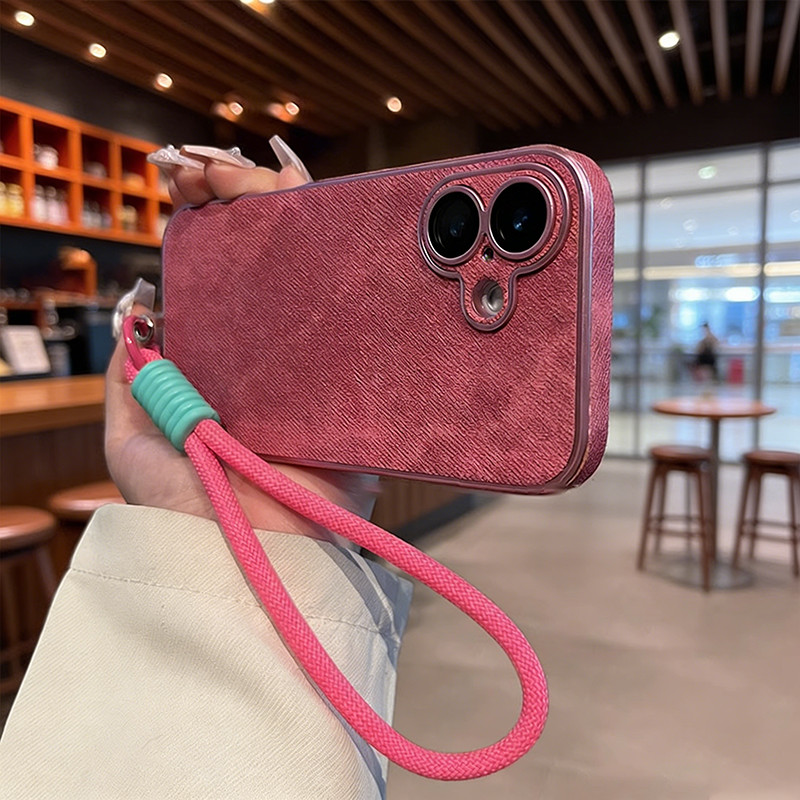 Ốp lưng cổ điển vải bạt jean chống rơi có dây đeo, phù hợp iPhone 12/13/14/15/16/17 Pro Max