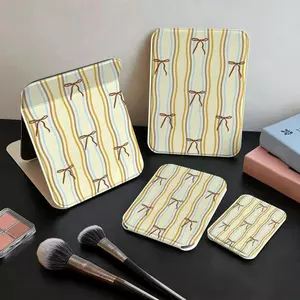 Màu vàng dải Bowknot Gương Trang Điểm Gập Đẹp Hiện Đại, Phong Cách Hàn Quốc