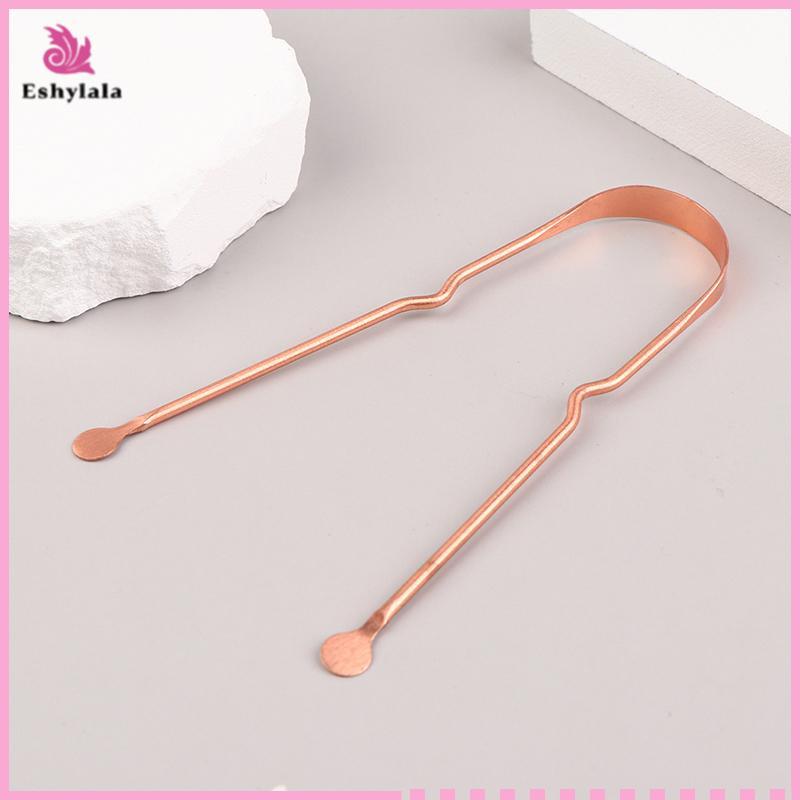 Eshylala 1 Máy cạo lưỡi bằng đồng nguyên chất Máy cạo lưỡi bằng đồng Dụng cụ cạo lưỡi cầm tay Dụng cụ làm sạch răng miệng [MỚI]