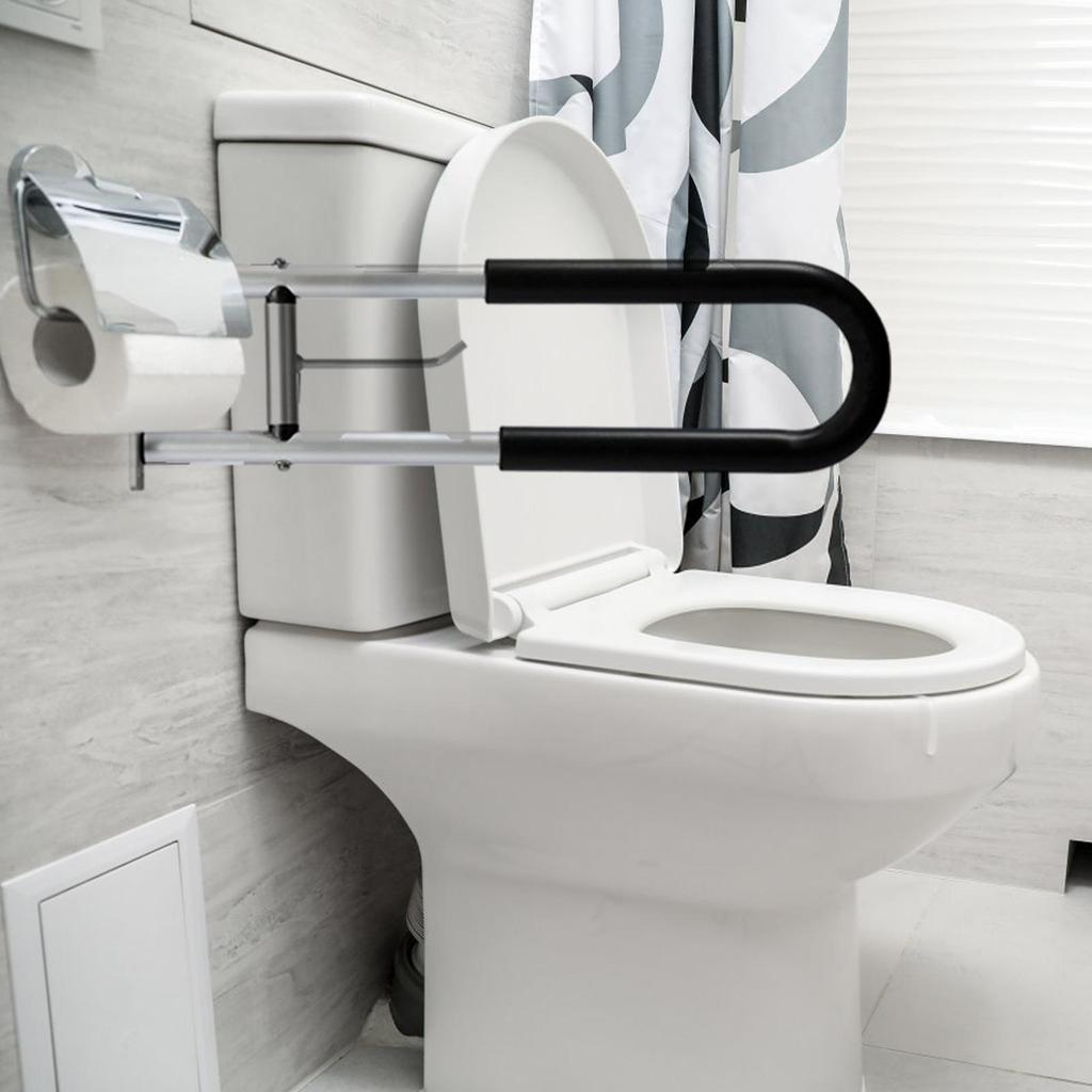 Handicap Bars for Bathroom Sturdy Aluminum Alloy Safety Handrails Folding Grab Bar Waterproof U Shaped Support gelhvn