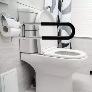 Handicap Bars for Bathroom Sturdy Aluminum Alloy Safety Handrails Folding Grab Bar Waterproof U Shaped Support gelhvn