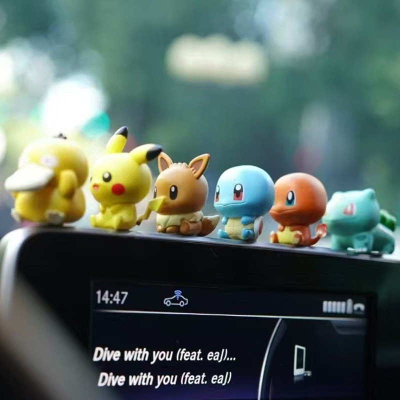 6 Cái / bộ Pokemon Palmsize Wonders Series Pikachu Charmander Bulbasaur EEVEE Psyduck Squirtle Nhân Vật Hành Động Đồ Chơi Bảng Điều Khiển Ô Tô Trang Trí