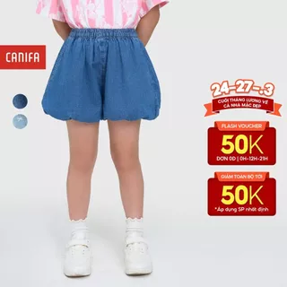 Quần soóc jean bé gái CANIFA hoạ tiết chất liệu denim 1BS25C004