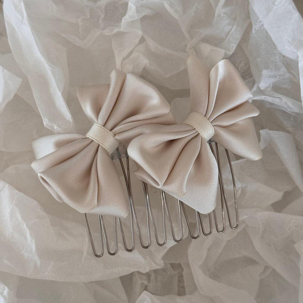 Kẹp tóc nơ Satin ngọt ngào cho nữ