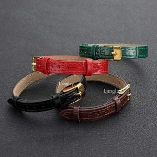 6mm 8mm 10mm Da Mềm NATO Dây Đeo Đồng Hồ Dây Đơn Vòng Hoa Văn Tre Mịn Cho Nữ | Dây đeo cổ tay thay thế mỏng Dainty Khóa vàng