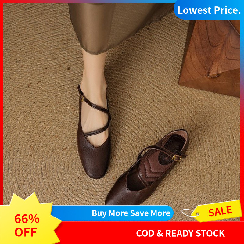 Pháp Retro Mềm Mary Jane Giày Nữ Xuân Thu Đế Mềm Granny Giày Thoải Mái Đa Năng Giày Đế Bằng