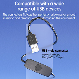 Cáp nối dài Elough USB Nam sang Nữ có công tắc BẬT / TẮT Truyền dữ liệu và sạc Bộ chuyển đổi bền cho dải đèn LED