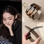 EDIWANY Da Báo Tóc Hoop, Chống Trơn Trượt Răng Rùa Nữ Headband, Retro Tạo Kiểu Tóc Acetate Hairband Phụ Kiện Nữ