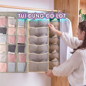 Túi Vải Automatik Đựng Đồ Lót Tất Vớ 2 Mặt Chia Ngăn Có Móc Treo