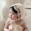 PUSKY Hoa Thêu Lưới Vải Ren Hoa Rỗng Mũ Công Chúa Mũ Bé Sơ Sinh Mũ Chụp Ảnh Sinh Nhật Chống Đỡ VN