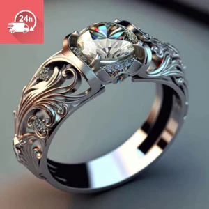 Nhẫn zircon cổ điển châu Âu và Mỹ, cá tính, thời trang cho cả nam và nữ
