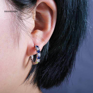 Bông Tai Thả Tròn Đồng Màu Xanh với Cubic Zirconia - Phù Hợp Party, Prom và Hàng Ngày