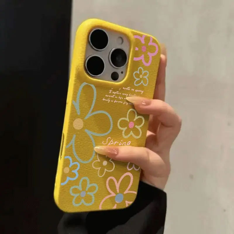 Ốp Da Hoa Văn Hoạt Hình Cho iPhone 11-17 Pro Max