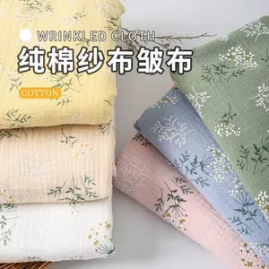 Vải Cotton Nguyên Chất All-Cotton Hai Lớp Crepe Gạc Vải Nhăn Đồ Ngủ Cho Bé Homewear Chăn Ga Gối diy Cotton Đầu Vải 3.31