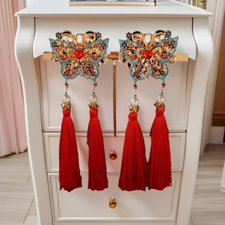 Kẹp tóc tua rua đỏ phong cách cổ đại Hanfu - phụ kiện tóc đẹp cho năm mới