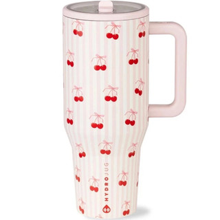 HydroJug 32oz Stainless Steel Blue Sweet Cherry Print Leakproof Travel Cup