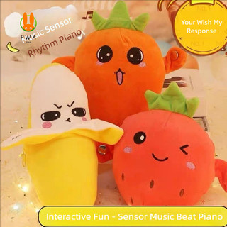 Búp bê Piano cảm biến Banana Fruit Tempo - Đồ chơi nhồi bông âm nhạc để tương tác giữa cha mẹ và con gái