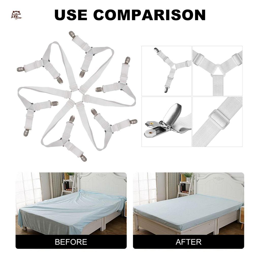 Dây buộc ga trải giường Crisscross Giữ ga trải giường chắc chắn và bó sát Kẹp ga trải giường Thích hợp cho các góc và nệm