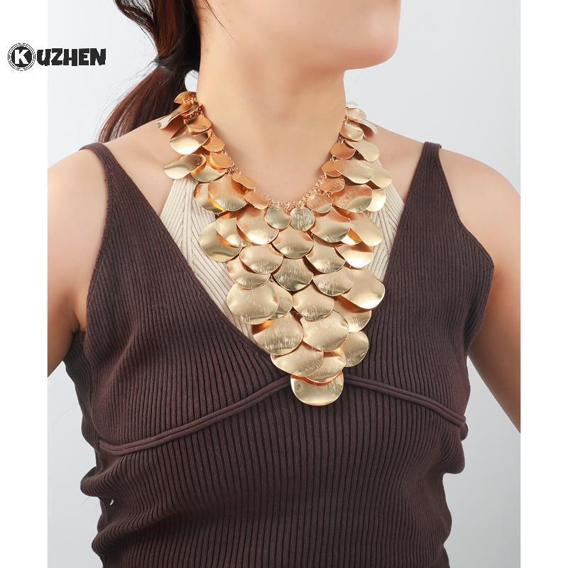 Vòng cổ kim loại bohemian với thiết kế thác nước phóng đại - Phụ kiện thời trang cho nữ HOT