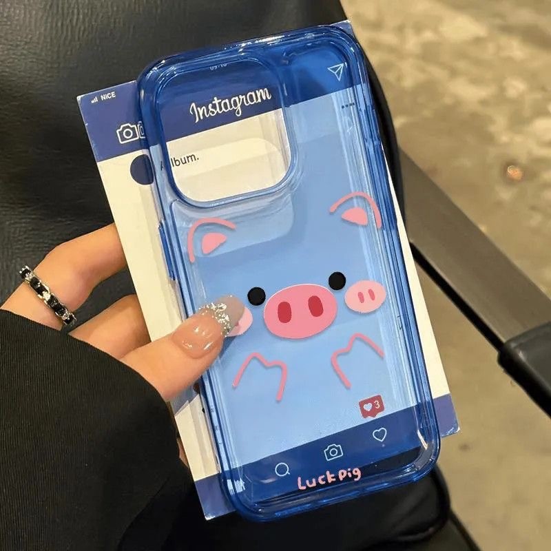 Biểu hiện đáng yêu của con lợn áp dụng cho iphone 17/16/15promax cao xuyên qua vỏ điện thoại 14/13/12 tpu mềm